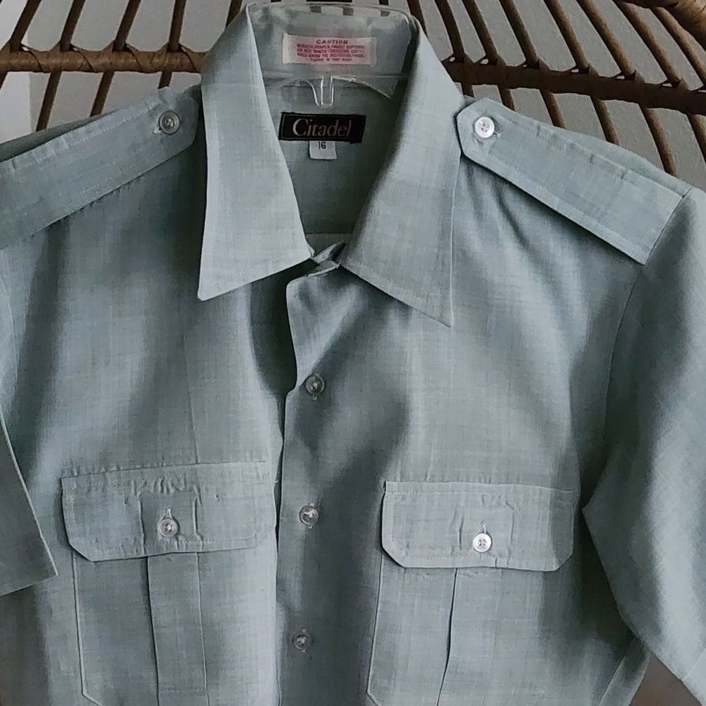 Citadel Vintage USA Military Men's Short Sleeve Wool/Polyester Blend Size 16 - Picture 7 of 12